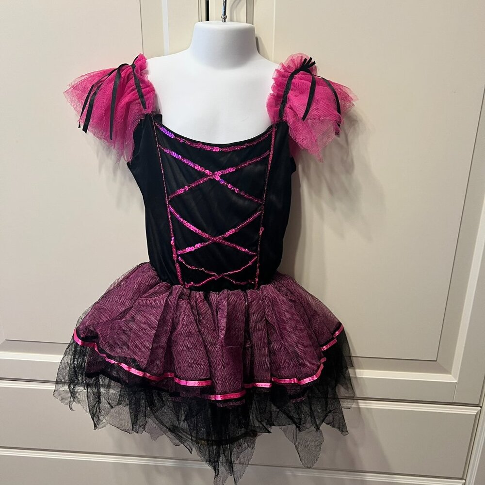 Pink & Black Kitty Cat Costume w/Detachable Tail & Kitty Ears (Size‎ Med 8-10) - Picture 2 of 11